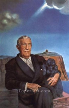 Retrato de Chester Dale y su perro Coco 1958 Surrealismo Pinturas al óleo